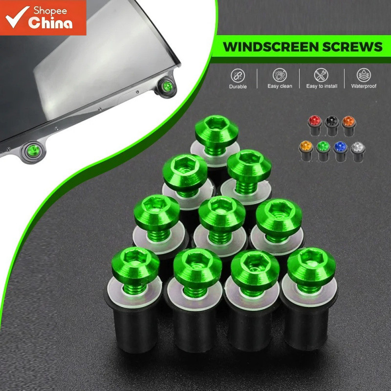 10 Parafusos para Kawasaki Z1000 SX Z125 Z300 Z400 Z650 Z750 Z800 Z900 Z1000 ZX10R ZX12R Porcas de Borracha para Para-br