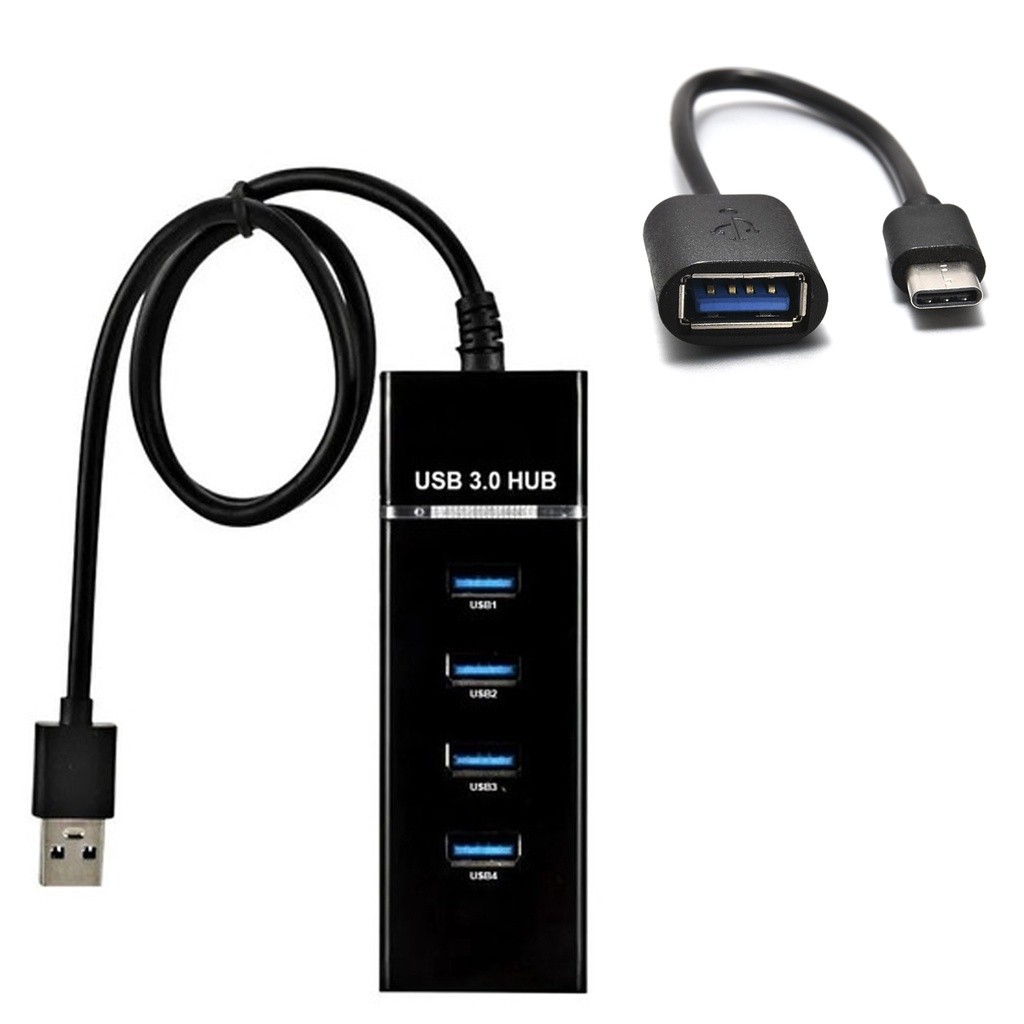 Hub USB 3.0 Gamer + Cabo OTG Tipo C ou V8 para Celular | Kit Mobilador