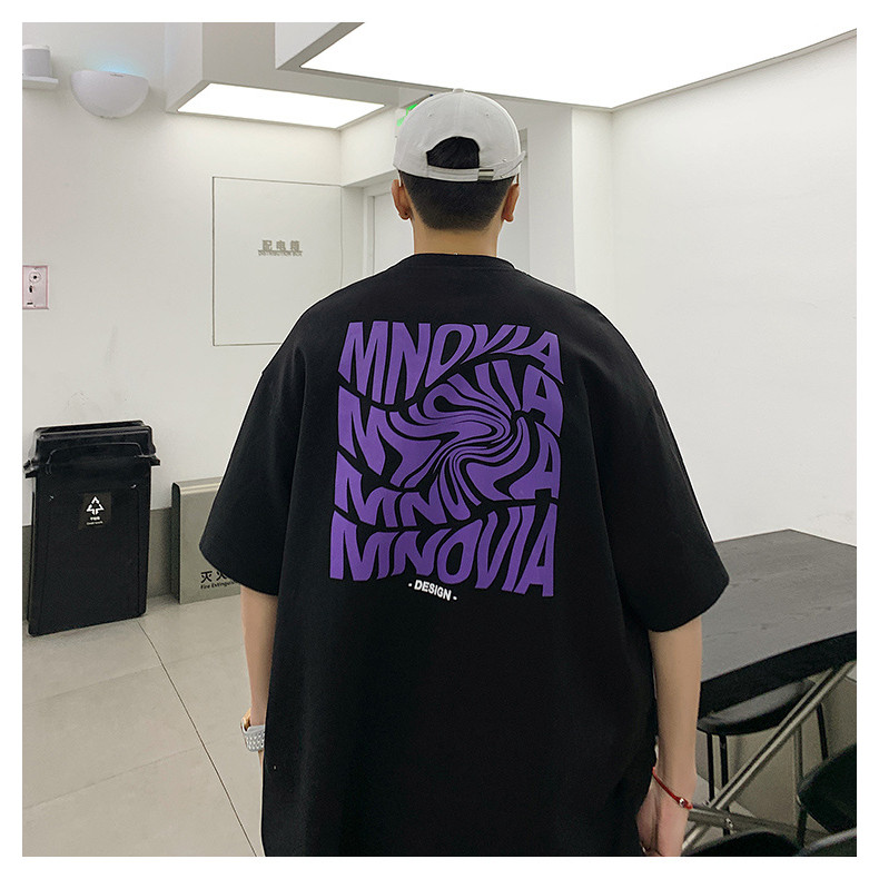 Camiseta Oversized Unissex Casual Confortável 100% Algodão Modelo "Mnovia Design" para Academia