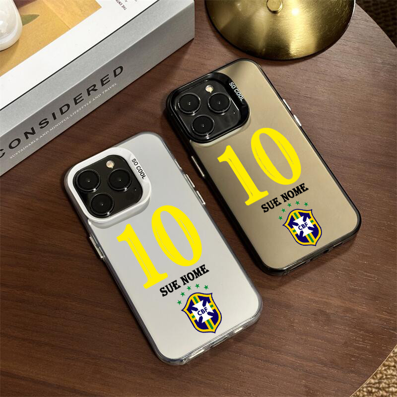 Capinha personalizada Com Nome Seleção Brasileira Para Samsung S20 S21 S23 FE S24 S25 Capa de celular anti impacto