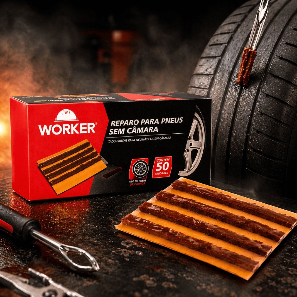 Reparo Para Pneus Sem Câmeras De Carros, Motos e Bicicletas Worker