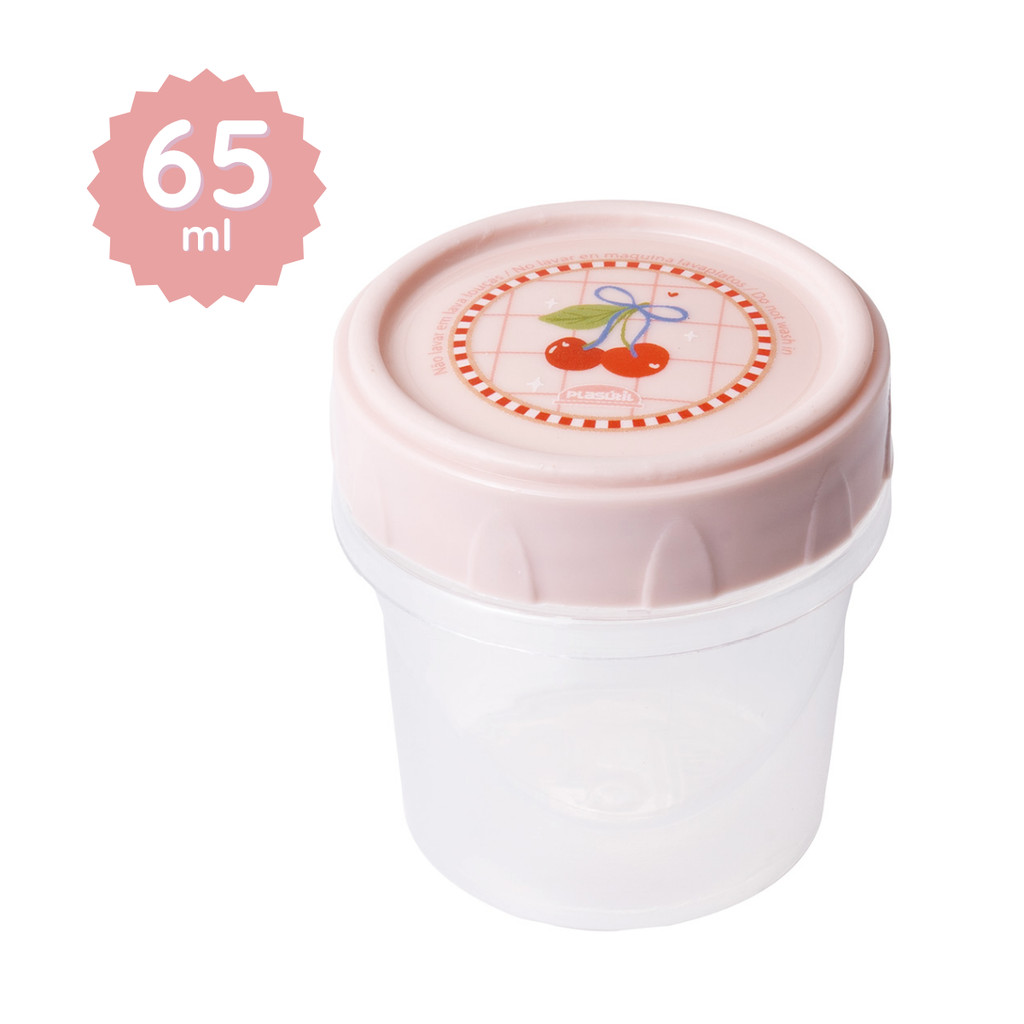 Mini Pote Porta Temperos Plástico 65ml Tampa Rosca Decorado Rosa Transparente Potinho Tempero