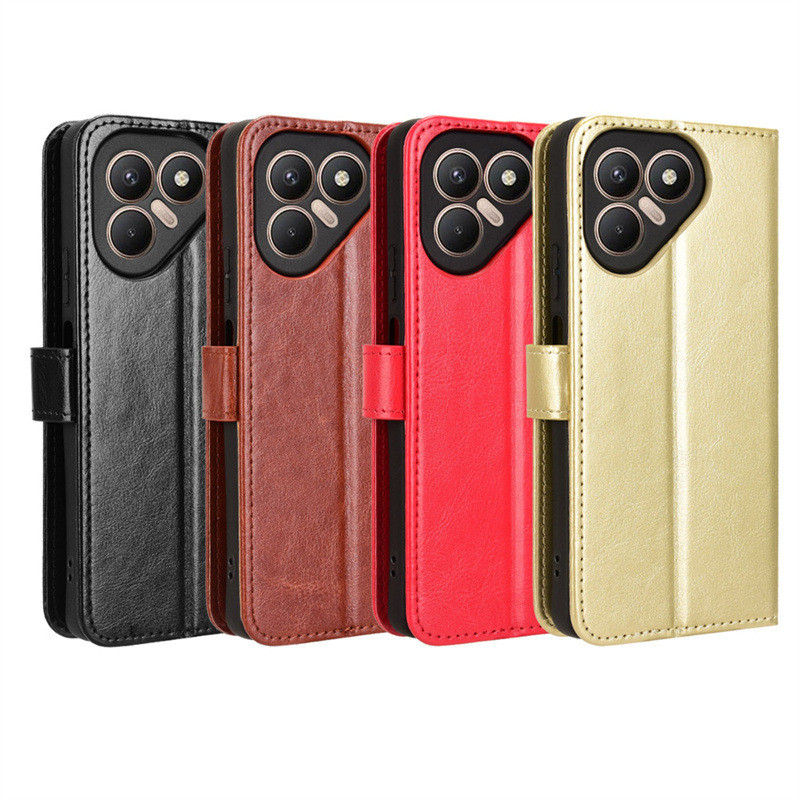 Adequado para Tecno Pova 7 caso de telefone Pova7 Ultra telefone capa de couro Flip cartão cavalo louco padrão corda Pro