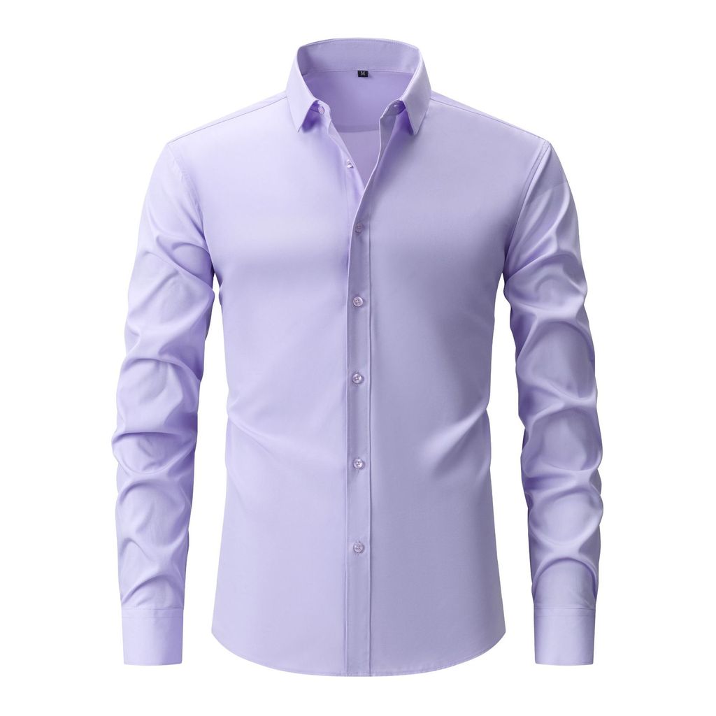 Camisa elástica de quatro lados camisa masculina não-ferro Anti-rugas Cardigan fino camisa de manga comprida masculina K