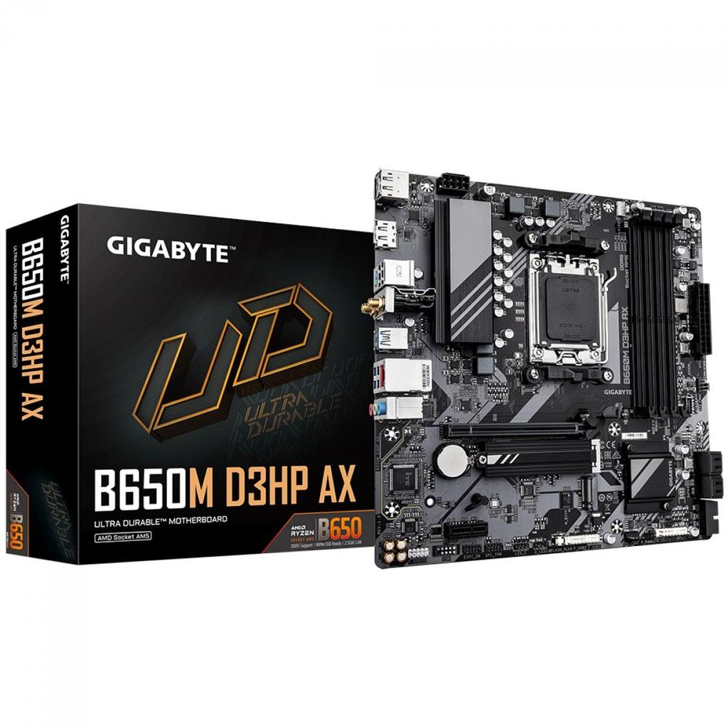 Placa Mãe Gigabyte B650M D3HP AX, WiFi6E, Chipset B650, AMD AM5, mATX, DDR5 em Oferta na Shopee