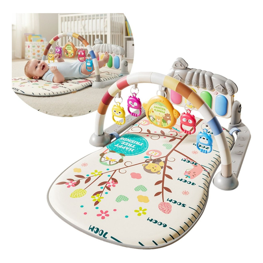 Tapete Atividades Infantil Com Mobile E Piano Musical Bege - BW414BG