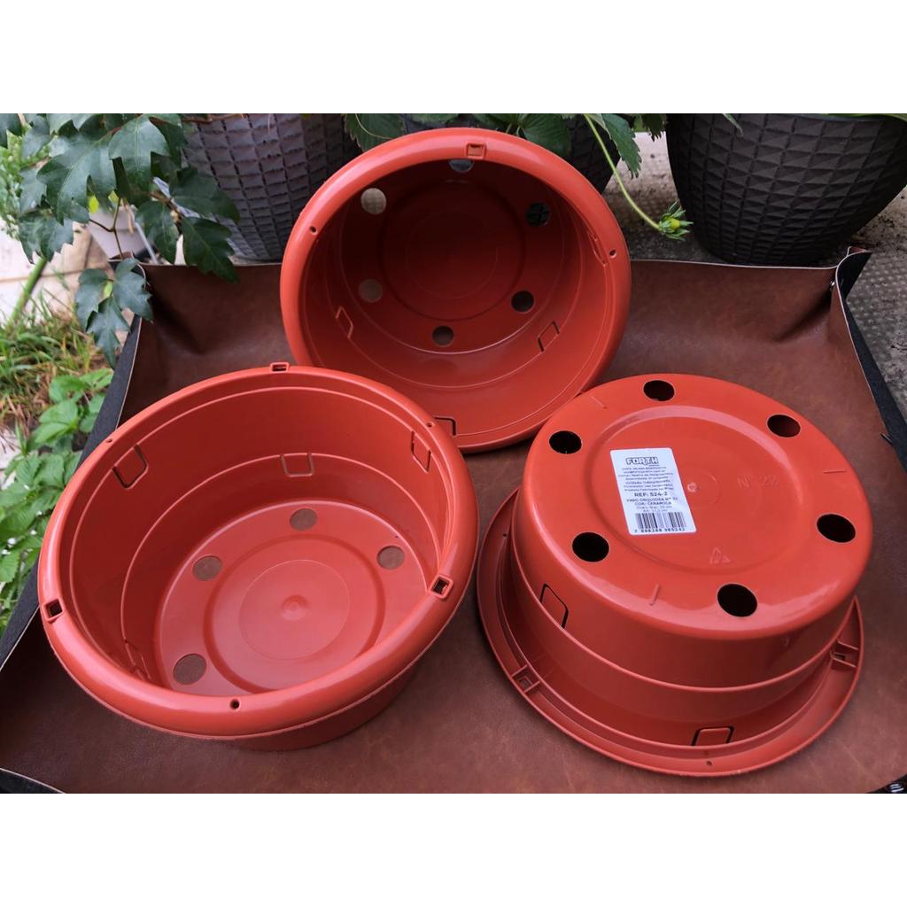 Kit 3 Vaso de Plástico para Orquídeas N 22 Ceramica Forth Jardim