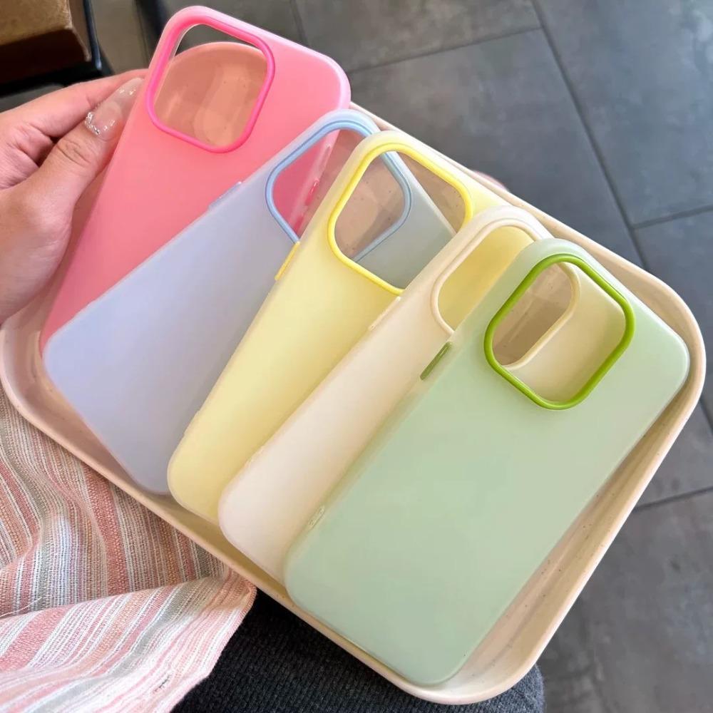 Capa Para Samsung S25 Ultra S24 Plus S23 S22 A17 A07 A26 A06 A16 A05 A15 A14 A13 A34 A23 A32 Moda Simples Doce Cor Sólid em Oferta na Shopee