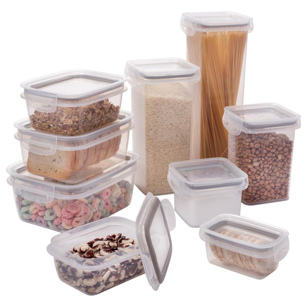 Kit 9 Potes Herméticos com Tampa e Trava Plástico Plasútil em Oferta na Shopee