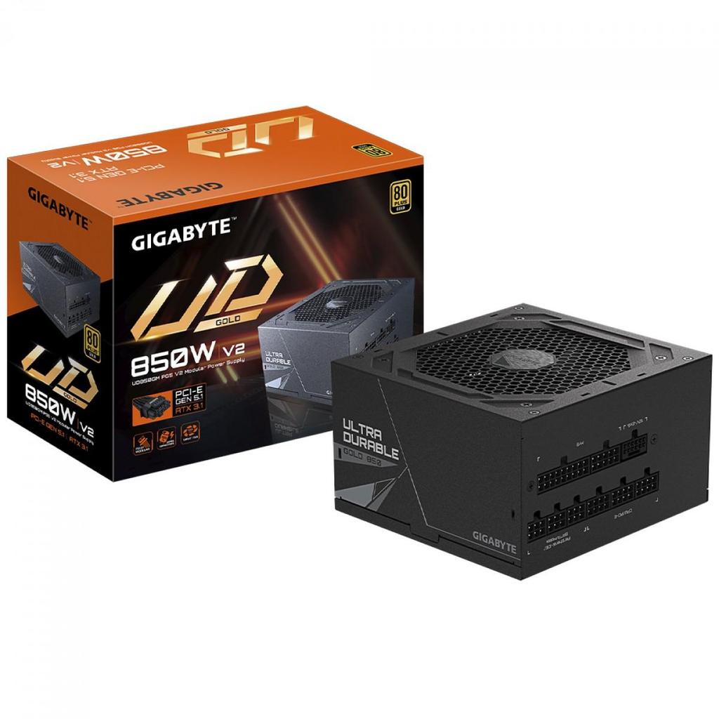Fonte Gigabyte GP-UD850GM PG5 V2, 850W, 80 Plus Gold, PFC Ativo, Full Modular, PCIe 5.1, ATX 3.1, Preta em Oferta na Shopee