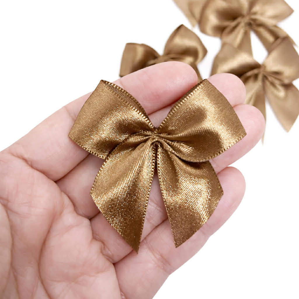 Laço de Cetim Marrom n05 - 20 Unidades ACOMPANHA FITA PARA AMARRAR