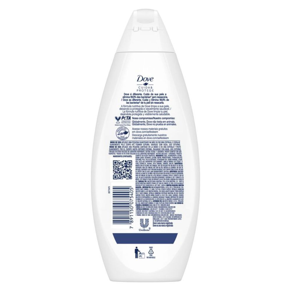Detalhes do Sabonete Líquido Dove Antibacteriano Cuida e Protege 250ml