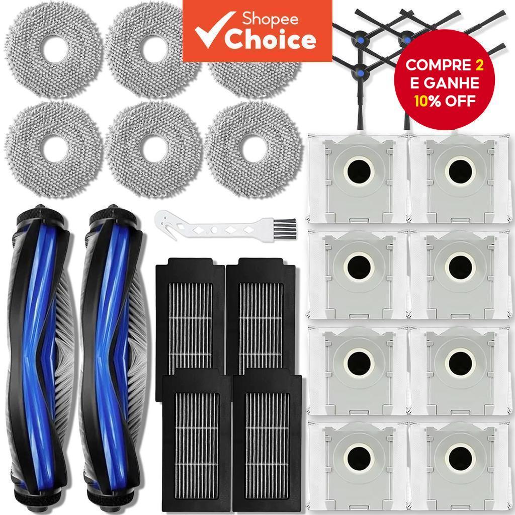  Kit de Acessórios de Reposição Compatível com Robô Aspirador Ecovacs Deebot T50 Pro Omni / T50 Omni / T50 MAX PRO Omni