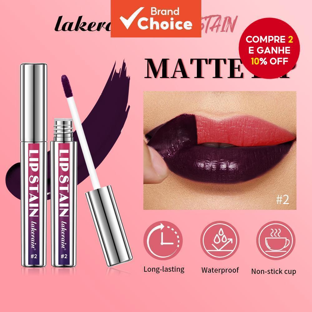  Lakerain 3 Cores Lip Stain Removível, Longa Duração, À Prova D'água, Veludo Fosco Rosa Tintura Labial