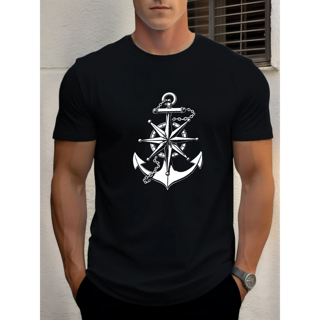 Camiseta Masculina Ancora Compasso 100% Algodão Premium Moda