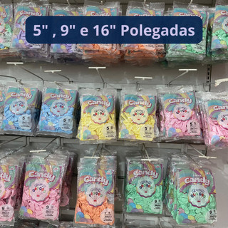 Balão Bexiga para Festa Candy Color 5", 9" e 16" PicPic Cores Pastéis