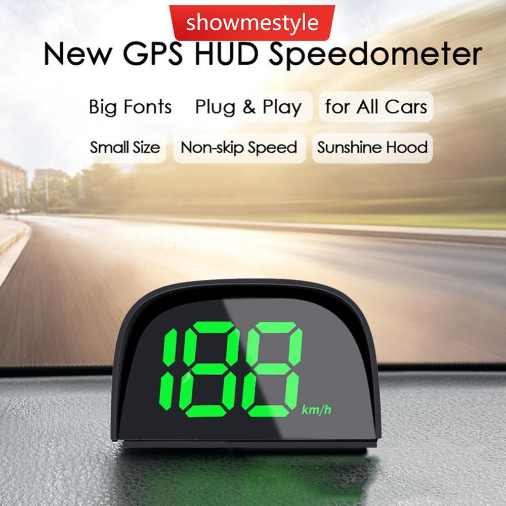 SMS Display De Cabeça De Carro Digital GPS Velocímetro HUD Medidor De Velocidade KMH MPH Dispaly Plug and Play Para Cami