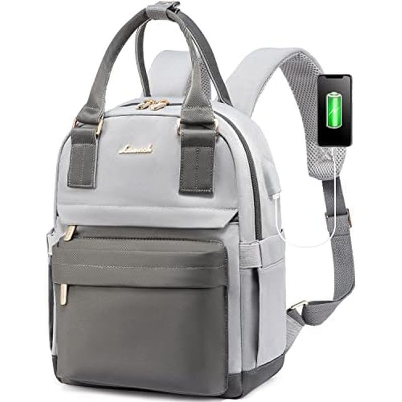LOVEVOOK Mini Mochila Feminina Elegante À Prova D'água Com Porta USB , Bolsa Fofa Para Viagens Escolares Universitárias