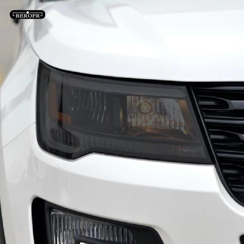Filme Matiz De Proteção Do Farol Carro Fumaça Preto Transparente TPU Adesivo Para Ford Explorer U502 U625 2016-Presente