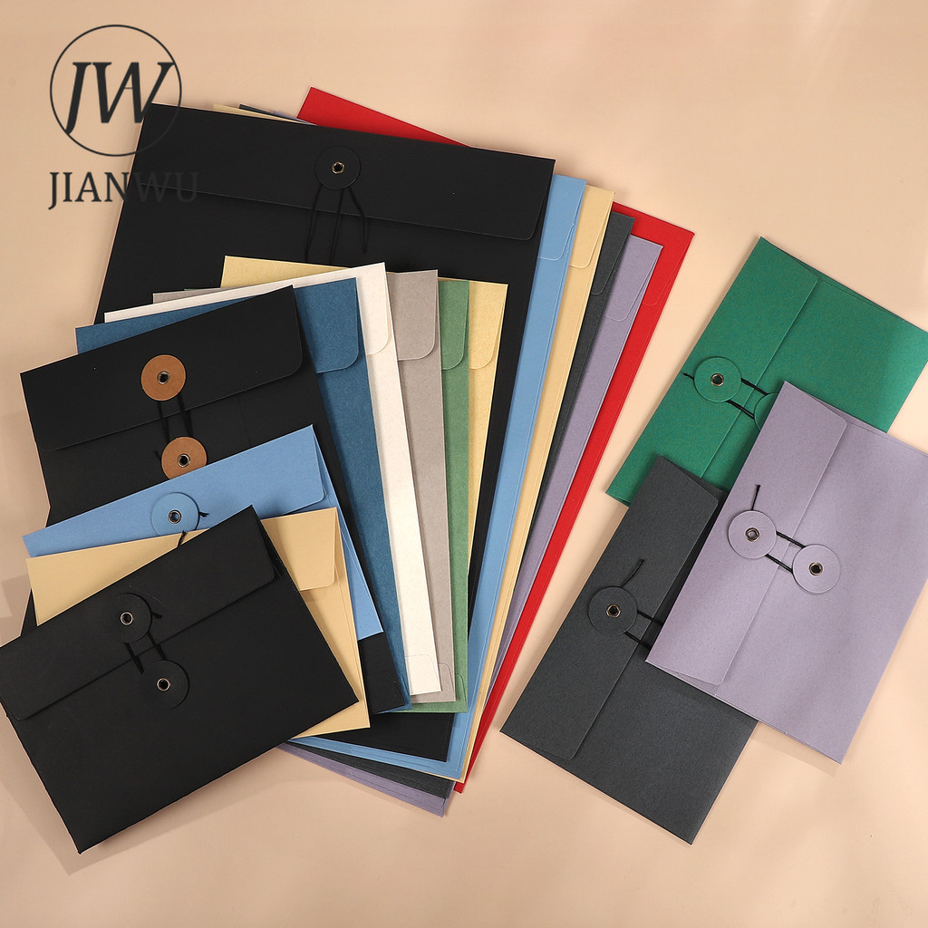 JIANWU 2 Pçs/set Tiras Vintage Portfólio Material Colagem Envelope Criativo DIY Diário Suprimentos De Estudante Papelari