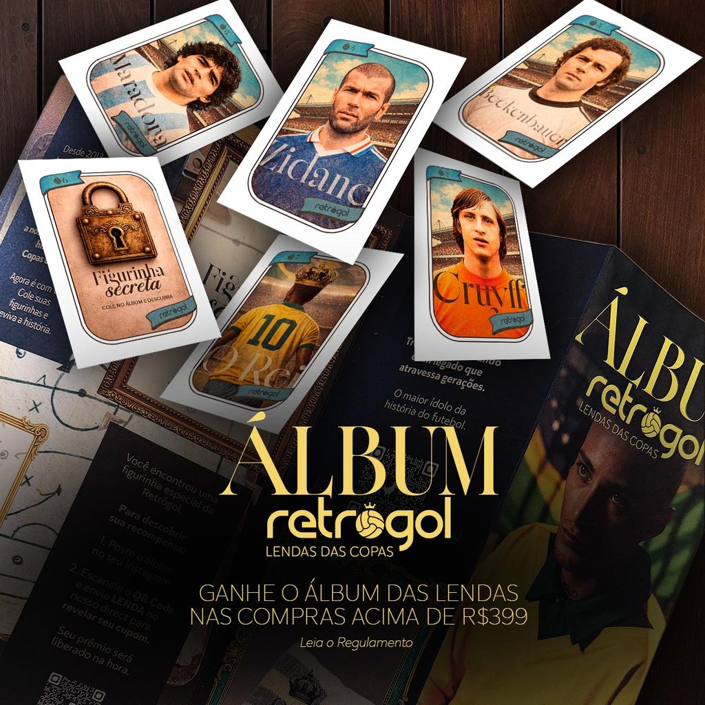 Brinde Álbum Retrôgol Lendas - Leia o Regulamento abaixo em Oferta na Shopee
