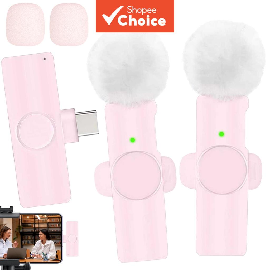  Mini Microfone de Lapela Sem Fio para iPhone Tipo-C Plug & Play para Transmissão ao Vivo, Vlog e Gravação de Vídeo