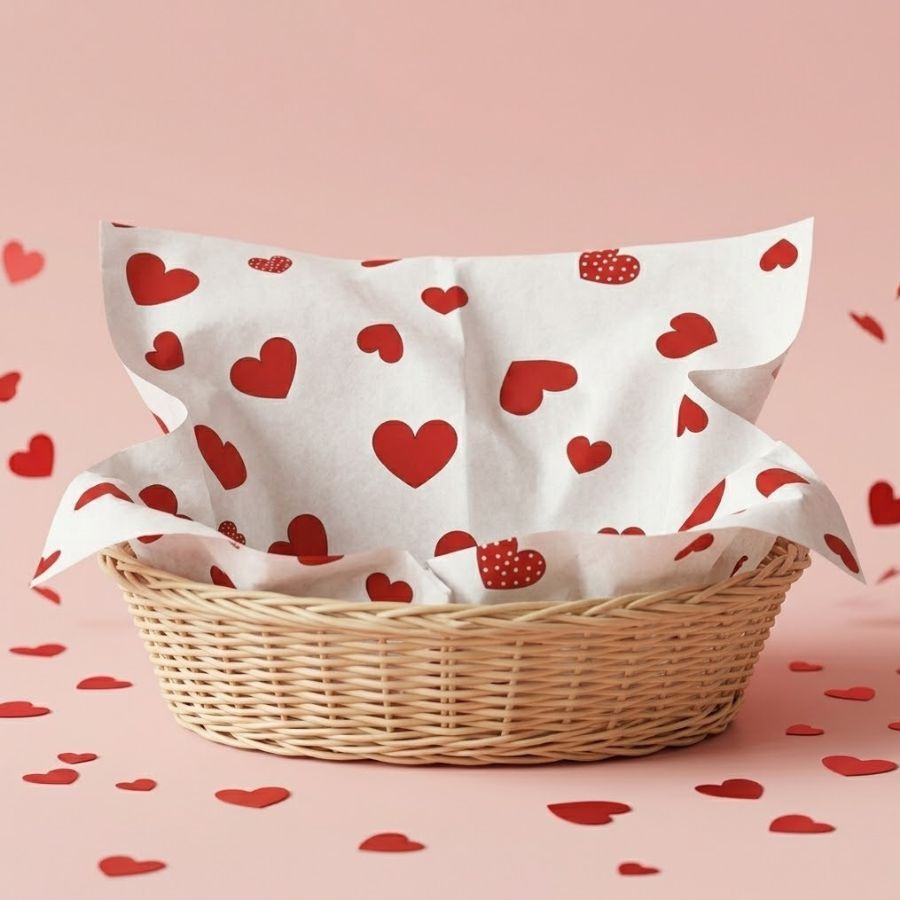 Papel Seda - 70x50cm - Cuore Vermelho - 10 unidades - Rizzo