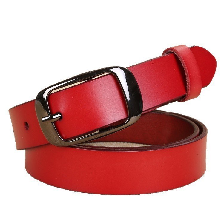 Novo cinto feminino versátil de estilo coreano com fivela de pino, cinto de couro genuíno para mulheres, cinto feminino