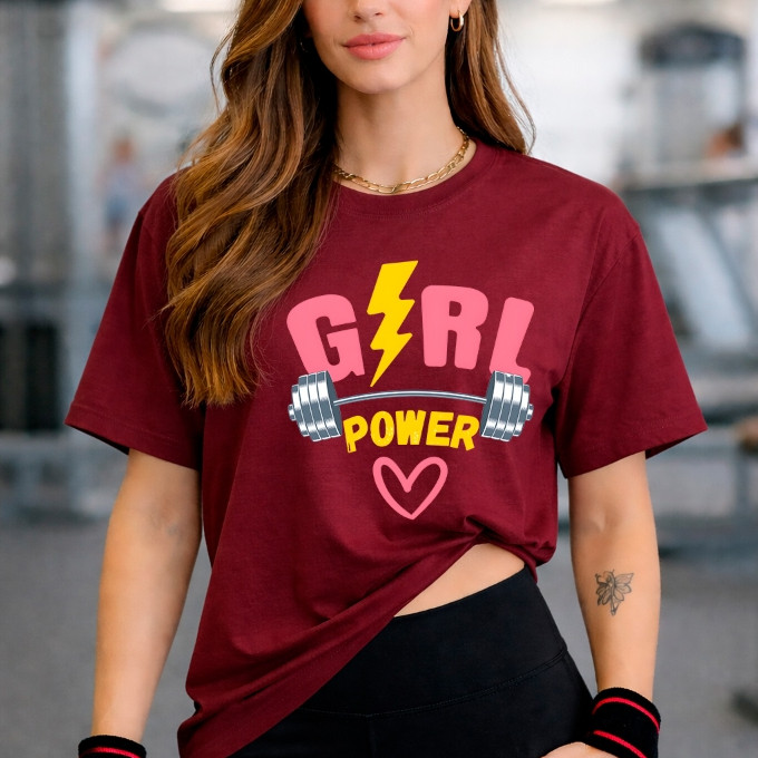Camisetão T-shirt Oversized 100% Algodão Premium Feminina Gym Treino Academia Fitness Musculação Girl Power
