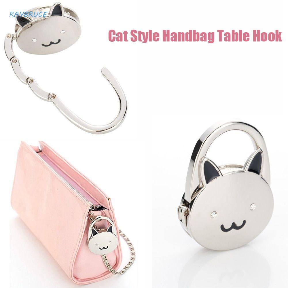 Raybre Bolsa Gancho Único Estilo Gato Acessórios Mesa De Metal Ganchos Pendurados