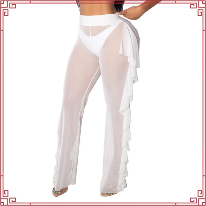 Conjuto Luxo Biquini Lipo e Calça Tule Branco Ano Novo