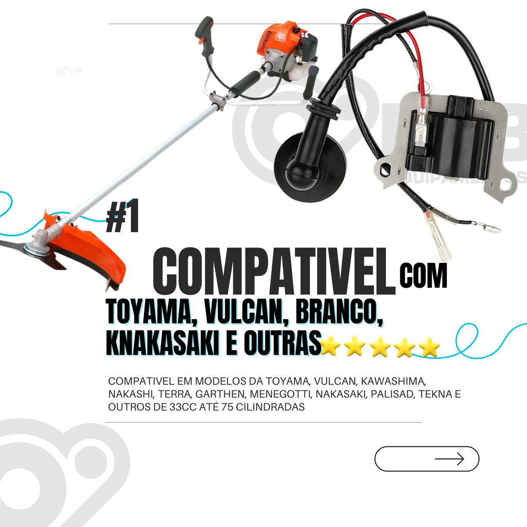 Bobina De Ignição Para Roçadeiras 43cc 52cc Branco Toyama — imagem 2 de 2