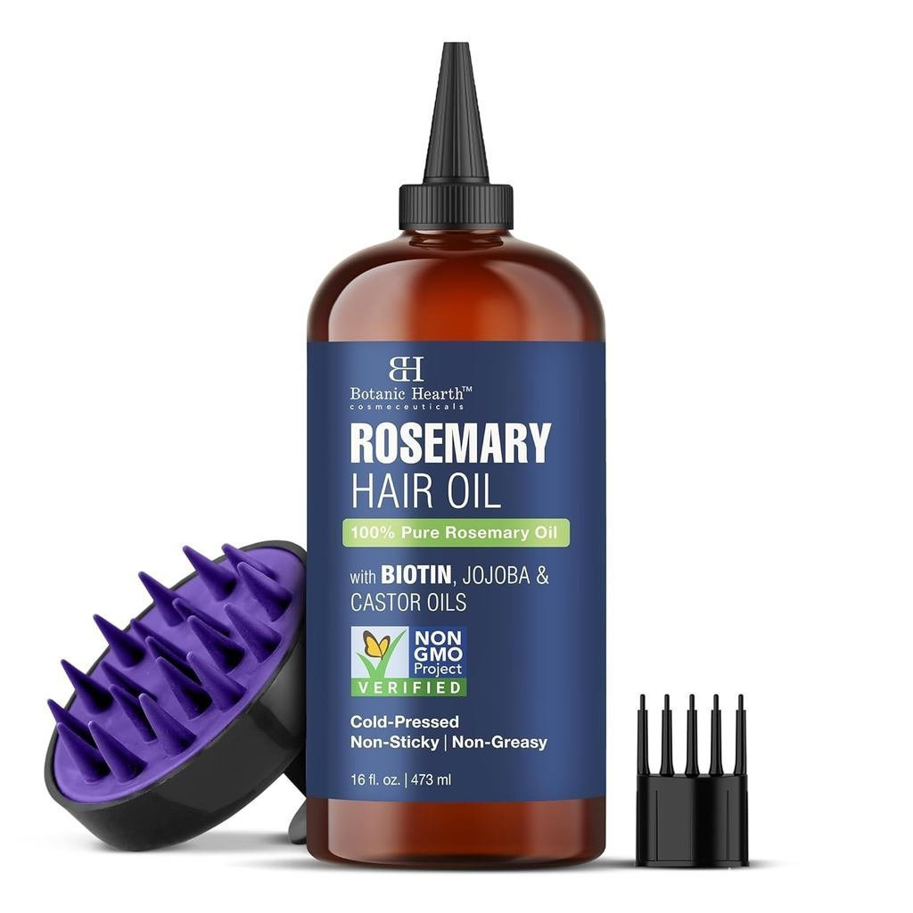 Óleo Capilar de Alecrim Botanic Hearth com Biotina, Óleos de Jojoba e Rícino – Óleo de Alecrim 100% Puro Prensado a Frio