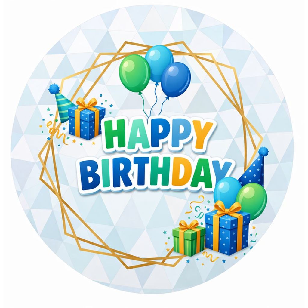 Capa de mini painel 50x50 e painel 150x150 FELIZ ANIVERSÁRIO 133