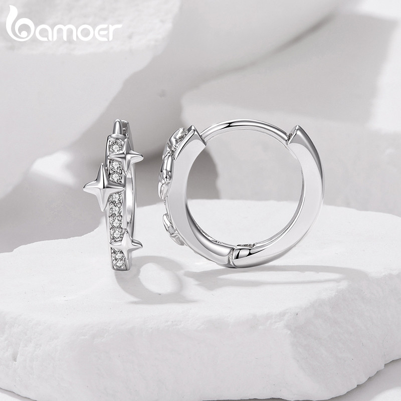 Brincos De Argola Bamoer Com Design De Borboleta Estrelada , Joias , Presentes Para Mulheres