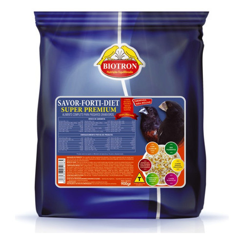 Biotron Farinhada Savor Fort Diet 900g Curió Bicudo