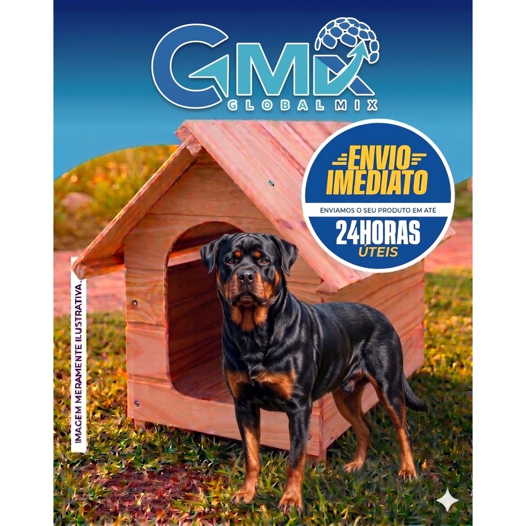 Casa Pet N6 Madeira Pinus Cachorro Grande Forte Pitbull Rottweiler Pastor Alemão Conforto Total