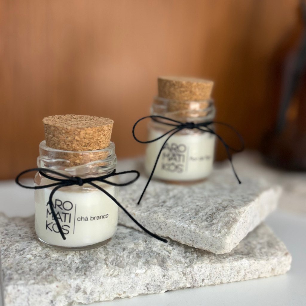 Kit 10 Mini Velas Aromáticas Personalizadas 40g Lembrancinha Casamento Batizado Aniversário Eventos