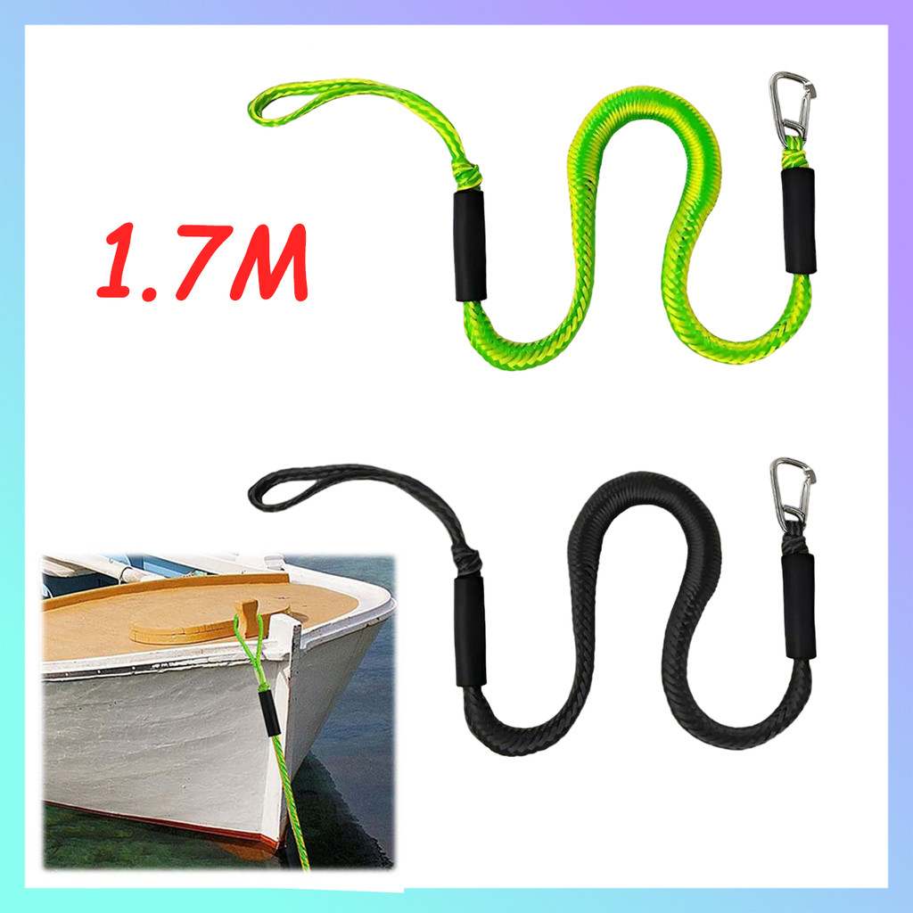 Linha de doca de 1.2-1.7 m, linhas de doca elástica para barcos com clipes de aço inoxidável, para barcos, jet ski