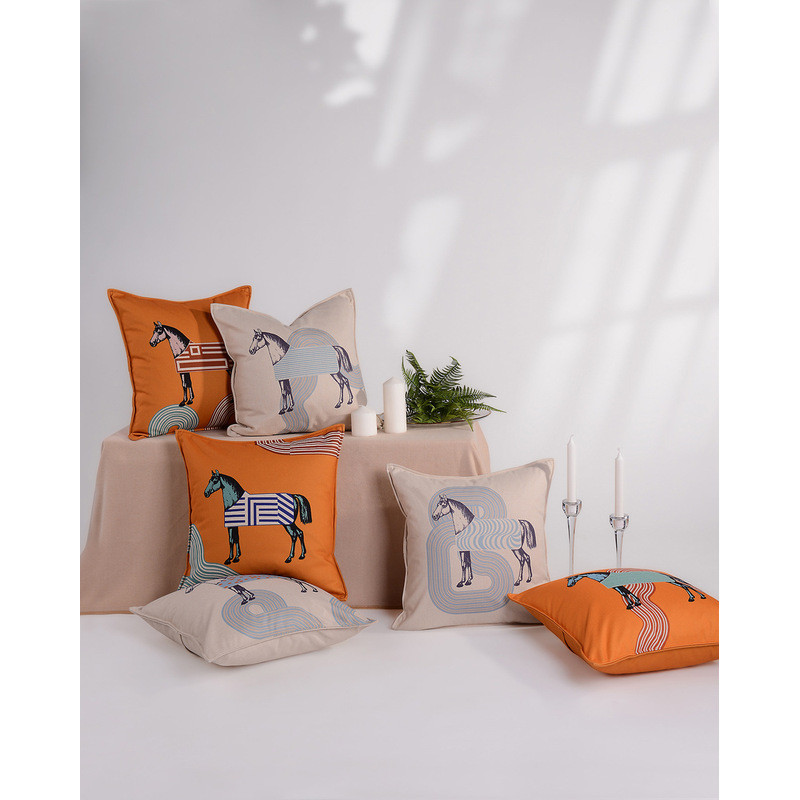 Luz americana luxo veludo Pop cavalo casa sofá travesseiro almofada europeu fronha modelo decoração do quarto