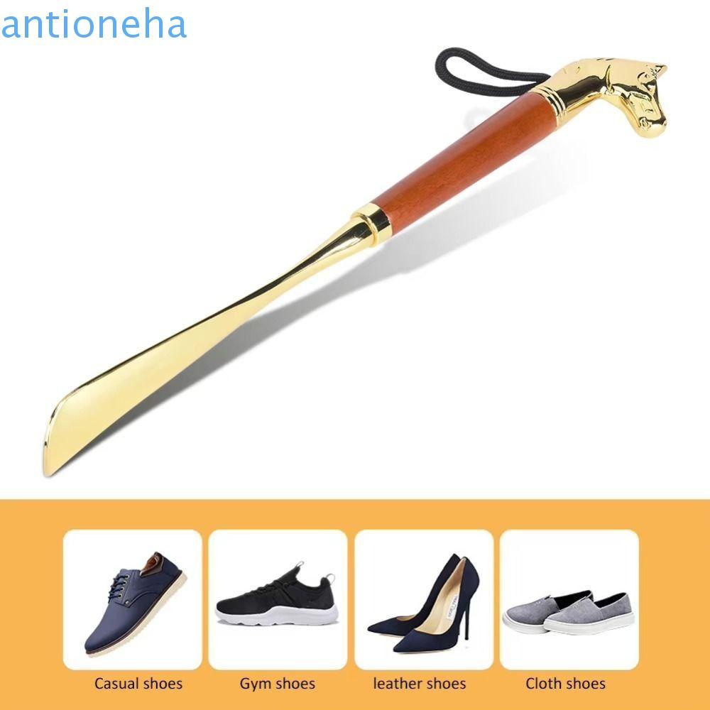 Buzina De Sapato De Metal ANTIONEHA , Calçadeira Longa Com Alça De Cabeça De Leão/Cavalo , Levantador Portátil Durável
