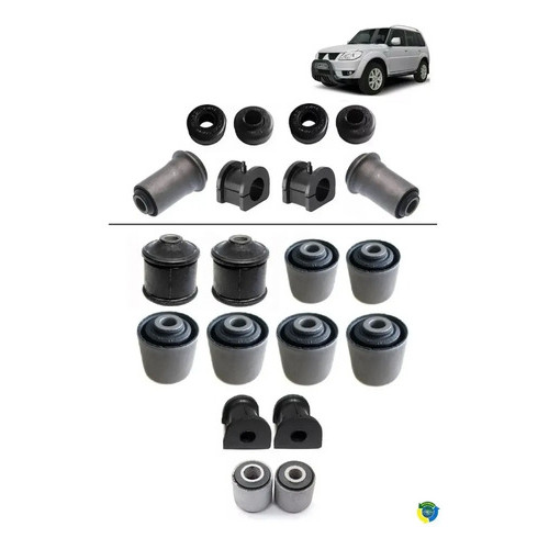 Kit 20 Bucha Suspensão Dianteira + Traseira Pajero Tr4 Io