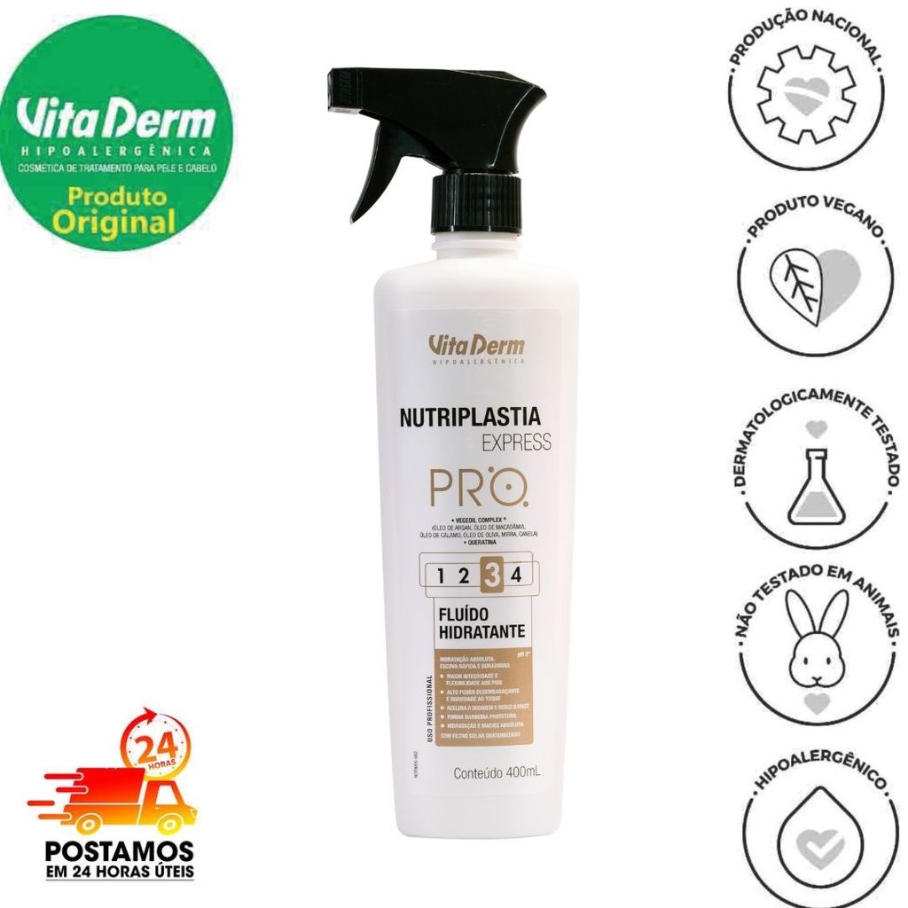 PRO FLUIDO NUTRIPLASTIA SOS CAPILAR EXPRESS 400ML - VITA DERM