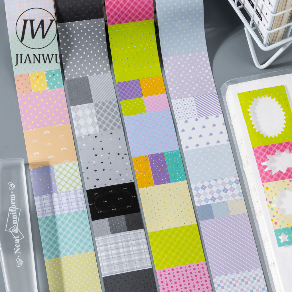 JIANWU Arco-Íris Fluxo Centro Série Vintage Pontos Paisagem Material Colagem Scrapbooking Fita Criativa DIY Diário Papel
