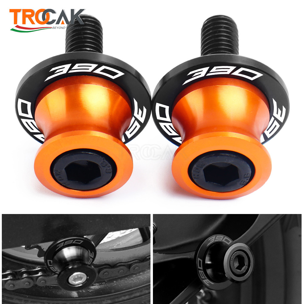 2025 Para Duke 390 Acessórios Da Motocicleta CNC Alumínio Braço Oscilante Carretéis Suporte Parafusos Laranja KTM duke39