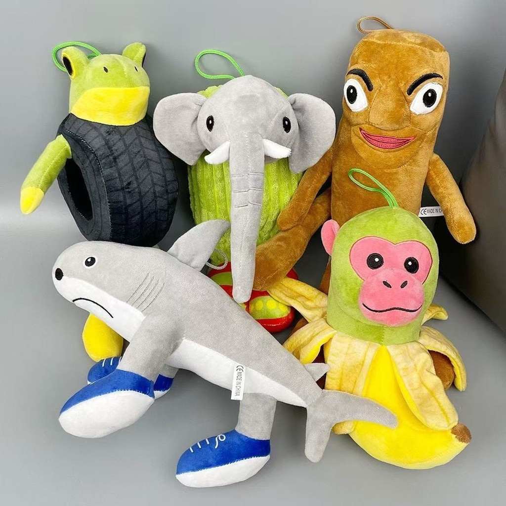 Brinquedos de Pelúcia Italianos Brainrot Tung Tung Sahur Tralalero Tralala ‌   Charme de Bolsa de Banana Orangotango Pin