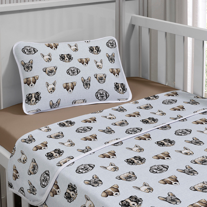 Jogo de Cama Tecebem Mini Cama(Montessoriana) Malha 100% Algodão Agnes 3 Peças Trigo