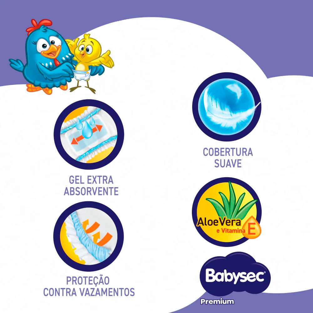 Detalhes do Fralda Descartável Babysec Premium Mega XXG Com 24 Unidades