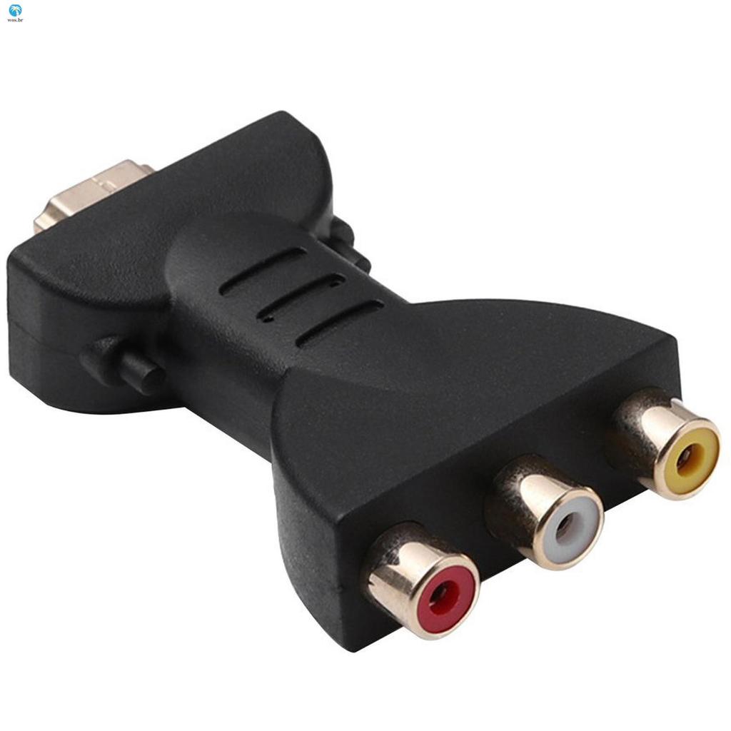 Porta Compatível Com HDMI Para Adaptador De Amplificador De 3 Vias RCA Cabo De Áudio E Vídeo