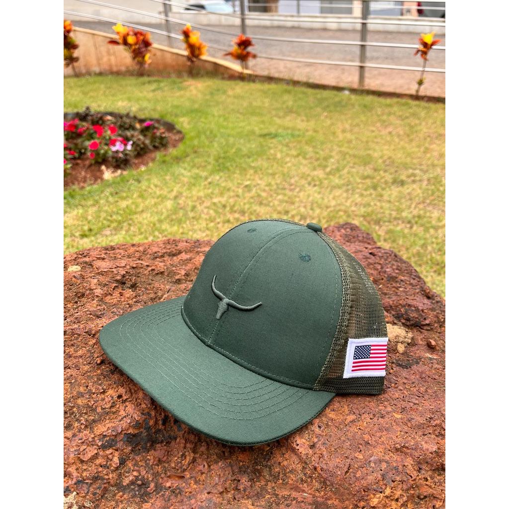 BONE004 VERDE ESCURO/LOGO VERDE MUSGO/TELA VERDE